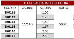 tela graduada borreguera